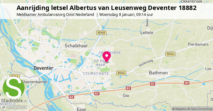 Aanrijding letsel Albertus van Leusenweg Deventer 18882