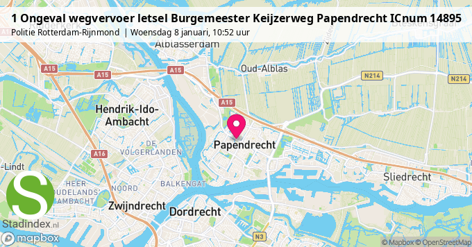 1 Ongeval wegvervoer letsel Burgemeester Keijzerweg Papendrecht ICnum 14895