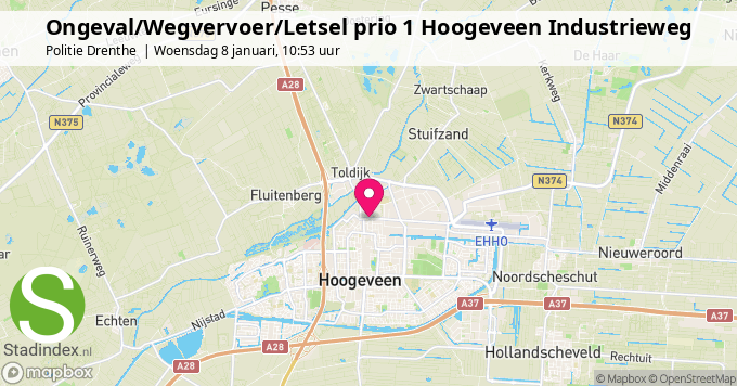 Ongeval/Wegvervoer/Letsel prio 1 Hoogeveen Industrieweg