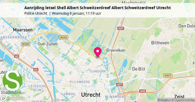 Aanrijding letsel Shell Albert Schweitzerdreef Albert Schweitzerdreef Utrecht