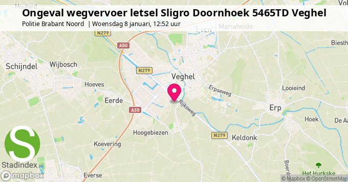 Ongeval wegvervoer letsel Sligro Doornhoek 5465TD Veghel