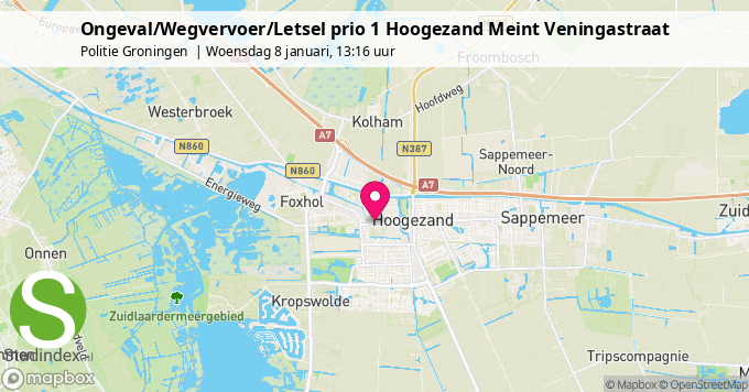 Ongeval/Wegvervoer/Letsel prio 1 Hoogezand Meint Veningastraat