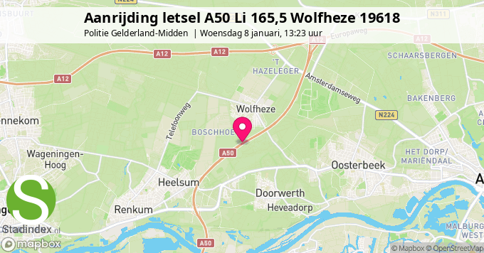 Aanrijding letsel A50 Li 165,5 Wolfheze 19618