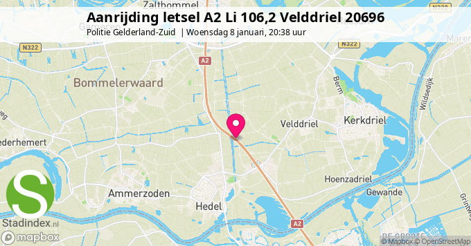 Aanrijding letsel A2 Li 106,2 Velddriel 20696