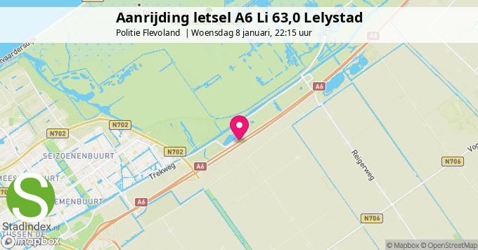 Aanrijding letsel A6 Li 63,0 Lelystad