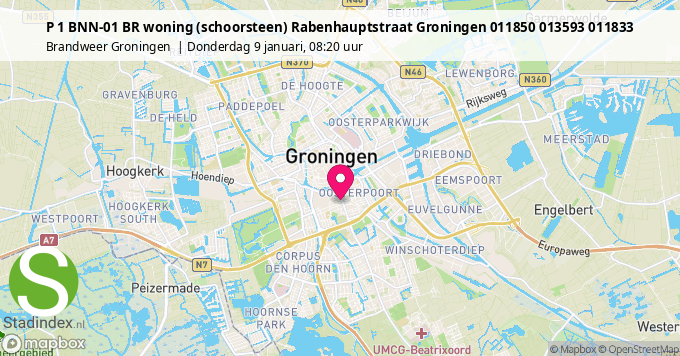 P 1 BNN-01 BR woning (schoorsteen) Rabenhauptstraat Groningen 011850 013593 011833