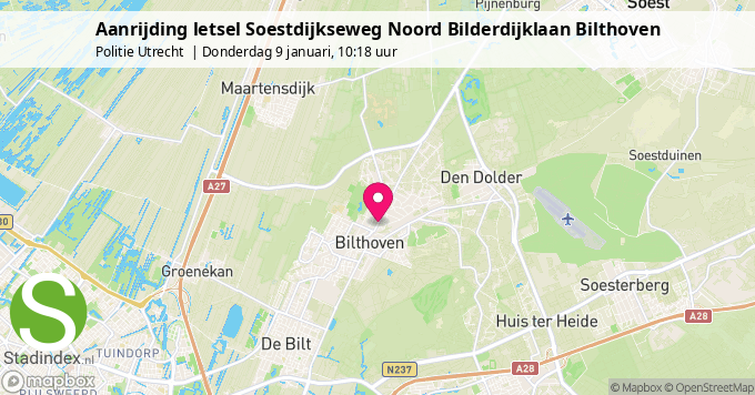 Aanrijding letsel Soestdijkseweg Noord Bilderdijklaan Bilthoven