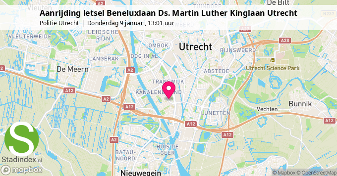 Aanrijding letsel Beneluxlaan Ds. Martin Luther Kinglaan Utrecht