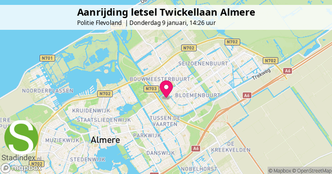 Aanrijding letsel Twickellaan Almere