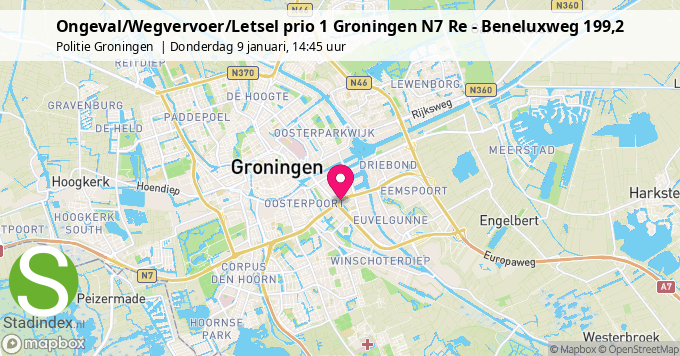 Ongeval/Wegvervoer/Letsel prio 1 Groningen N7 Re - Beneluxweg 199,2