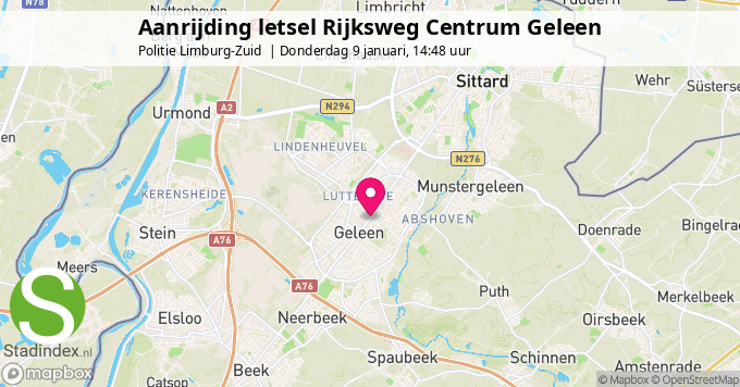 Aanrijding letsel Rijksweg Centrum Geleen