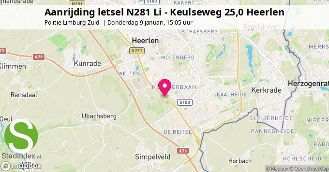 Aanrijding letsel N281 Li - Keulseweg 25,0 Heerlen