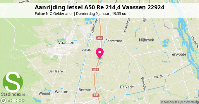 Aanrijding letsel A50 Re 214,4 Vaassen 22924