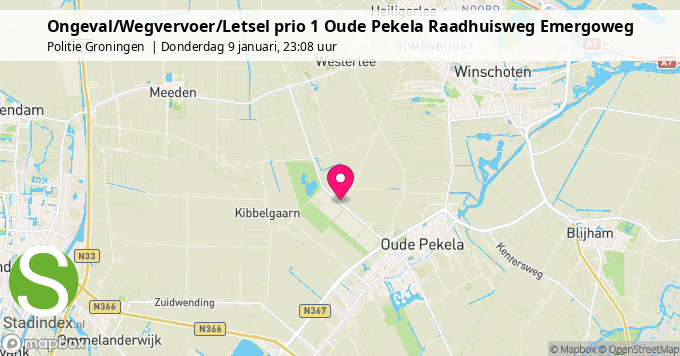 Ongeval/Wegvervoer/Letsel prio 1 Oude Pekela Raadhuisweg Emergoweg