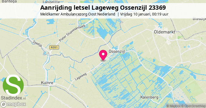 Aanrijding letsel Lageweg Ossenzijl 23369