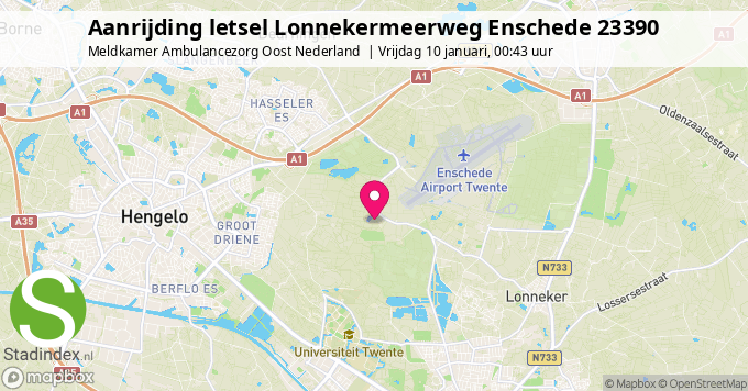 Aanrijding letsel Lonnekermeerweg Enschede 23390