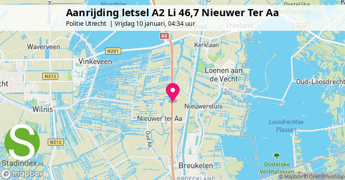 Aanrijding letsel A2 Li 46,7 Nieuwer Ter Aa