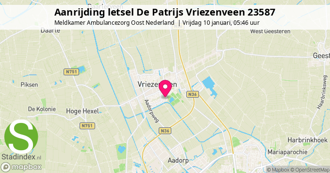 Aanrijding letsel De Patrijs Vriezenveen 23587