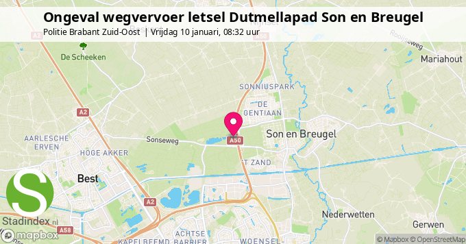 Ongeval wegvervoer letsel Dutmellapad Son en Breugel