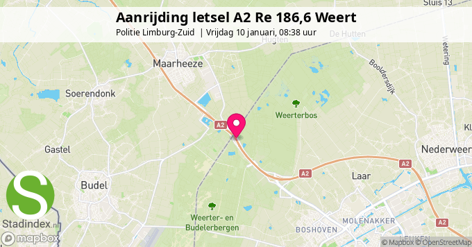 Aanrijding letsel A2 Re 186,6 Weert