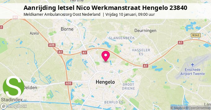 Aanrijding letsel Nico Werkmanstraat Hengelo 23840