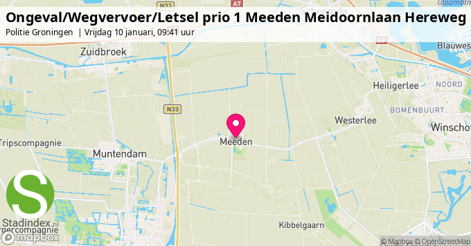 Ongeval/Wegvervoer/Letsel prio 1 Meeden Meidoornlaan Hereweg