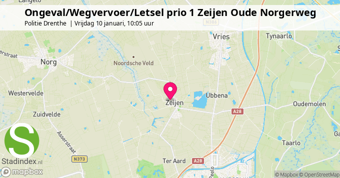 Ongeval/Wegvervoer/Letsel prio 1 Zeijen Oude Norgerweg