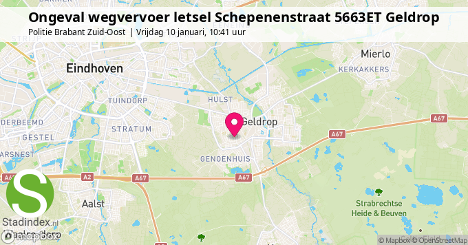 Ongeval wegvervoer letsel Schepenenstraat 5663ET Geldrop