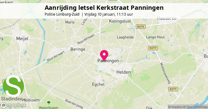 Aanrijding letsel Kerkstraat Panningen