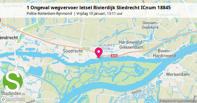 1 Ongeval wegvervoer letsel Rivierdijk Sliedrecht ICnum 18845