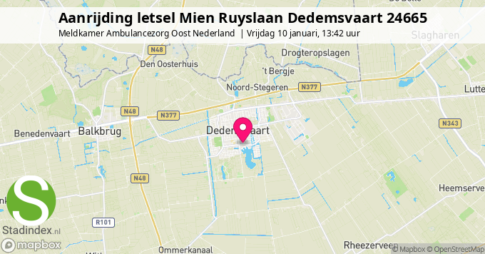 Aanrijding letsel Mien Ruyslaan Dedemsvaart 24665