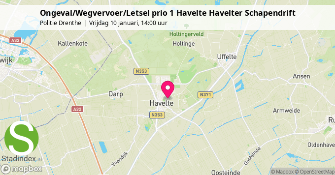 Ongeval/Wegvervoer/Letsel prio 1 Havelte Havelter Schapendrift