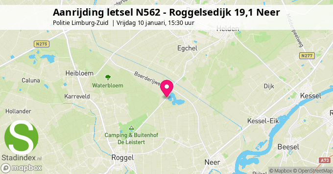 Aanrijding letsel N562 - Roggelsedijk 19,1 Neer