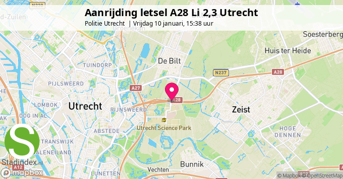 Aanrijding letsel A28 Li 2,3 Utrecht