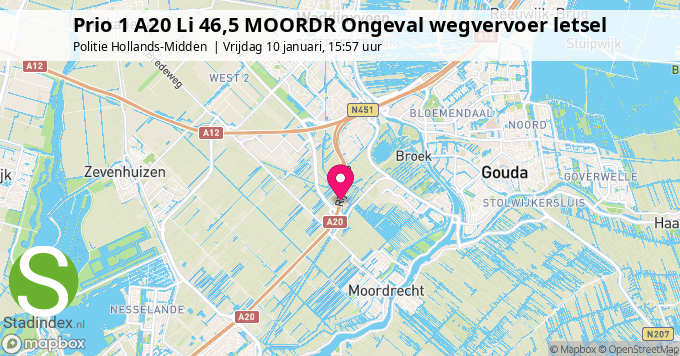 Prio 1 A20 Li 46,5 MOORDR Ongeval wegvervoer letsel