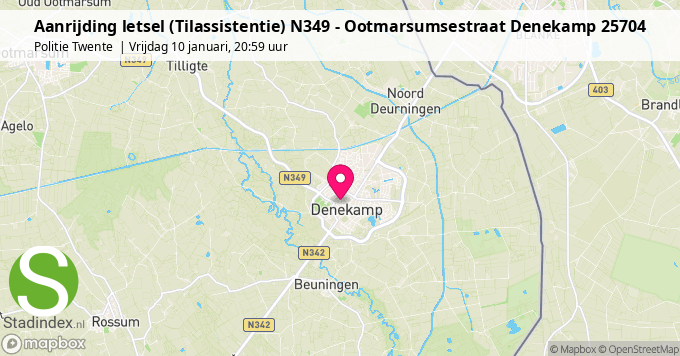 Aanrijding letsel (Tilassistentie) N349 - Ootmarsumsestraat Denekamp 25704