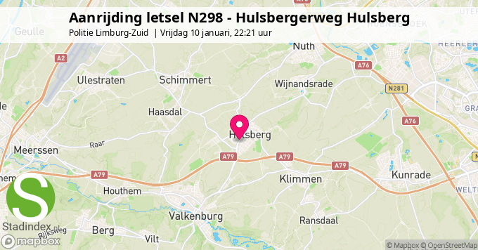 Aanrijding letsel N298 - Hulsbergerweg Hulsberg