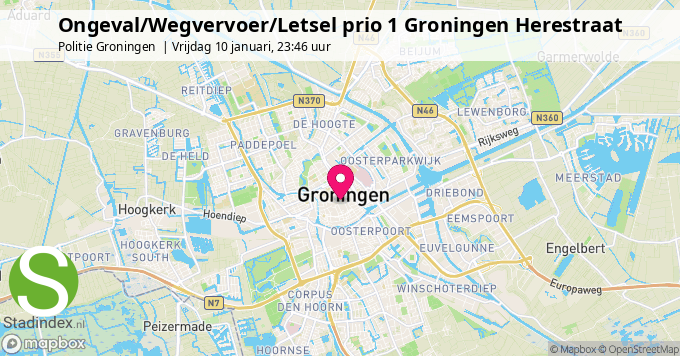 Ongeval/Wegvervoer/Letsel prio 1 Groningen Herestraat