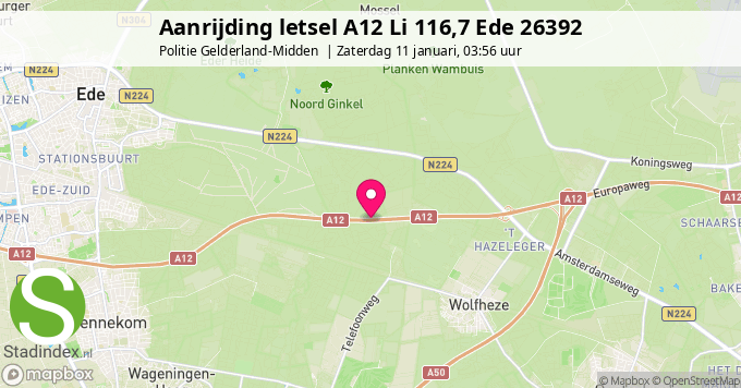 Aanrijding letsel A12 Li 116,7 Ede 26392