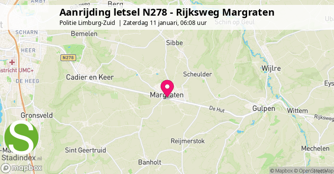 Aanrijding letsel N278 - Rijksweg Margraten