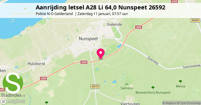 Aanrijding letsel A28 Li 64,0 Nunspeet 26592