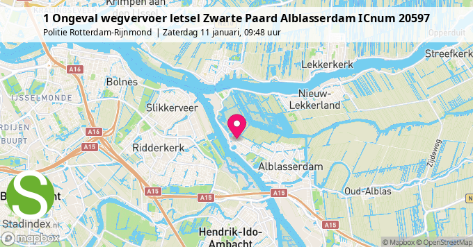 1 Ongeval wegvervoer letsel Zwarte Paard Alblasserdam ICnum 20597