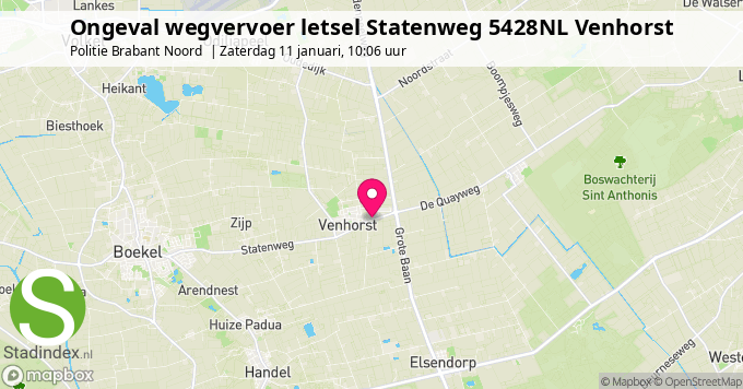 Ongeval wegvervoer letsel Statenweg 5428NL Venhorst