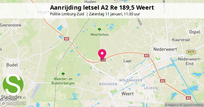 Aanrijding letsel A2 Re 189,5 Weert