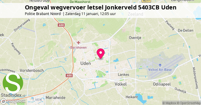 Ongeval wegvervoer letsel Jonkerveld 5403CB Uden