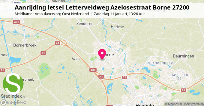 Aanrijding letsel Letterveldweg Azelosestraat Borne 27200