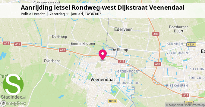 Aanrijding letsel Rondweg-west Dijkstraat Veenendaal