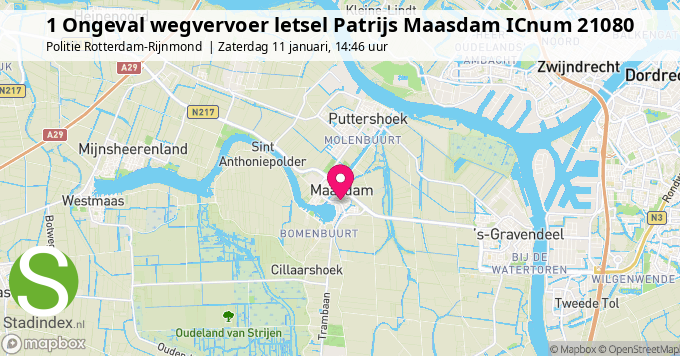 1 Ongeval wegvervoer letsel Patrijs Maasdam ICnum 21080