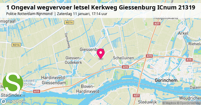 1 Ongeval wegvervoer letsel Kerkweg Giessenburg ICnum 21319