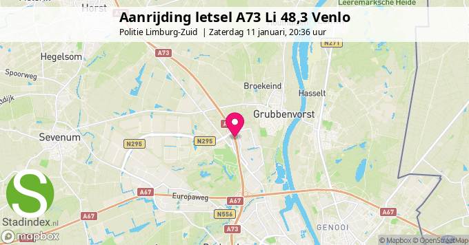 Aanrijding letsel A73 Li 48,3 Venlo